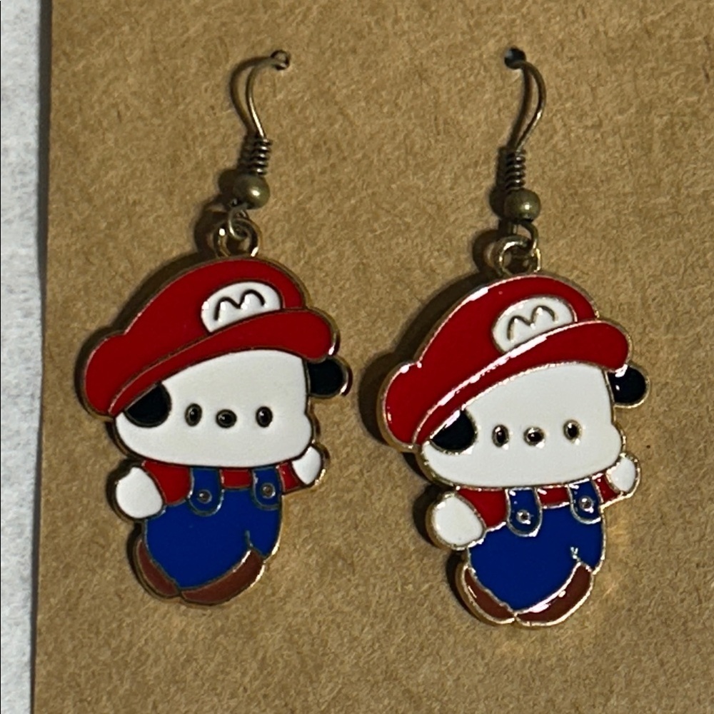 Cute Cartoon Character Super mario bros dangle Earrings